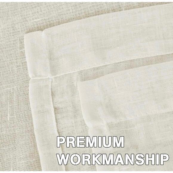 New Set of 2 H.VERSAILTEX Ivory Linen Nickel Grommet Curtain Panels - 52x54 - Picture 4 of 8